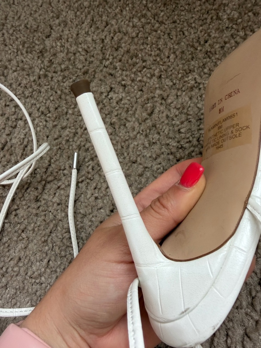 Steve Madden White Lace-Up Strappy Heels - Picture 13 of 13